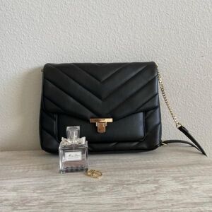 Black quilted bag